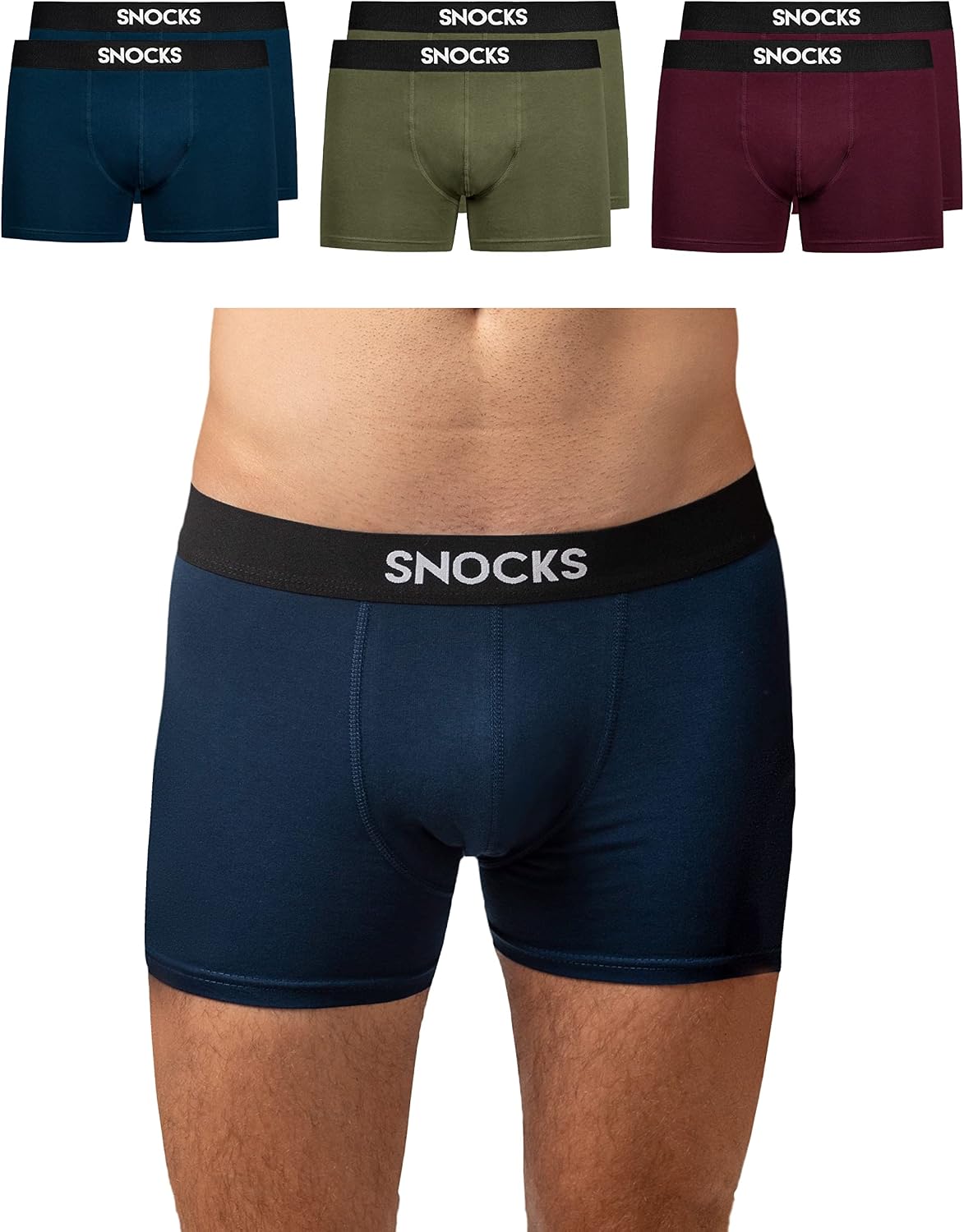 Detalle de Snocks Boxer Homme Lot de 6 Coton bio S‑5XL