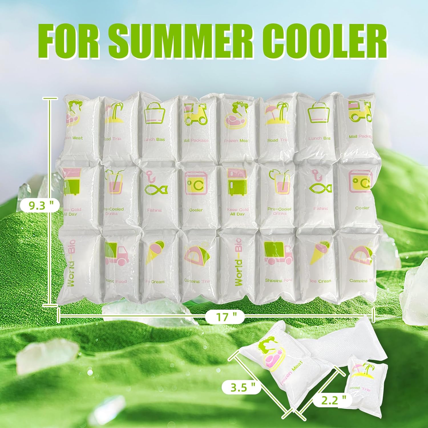 Detalle de WORLD-BIO Reusable Ice Packs, 4-Sheet Set