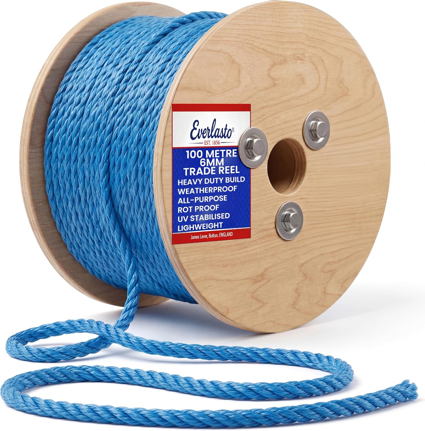 Detalle de EVERLASTO 100M Blue Polypropylene Rope 6mm