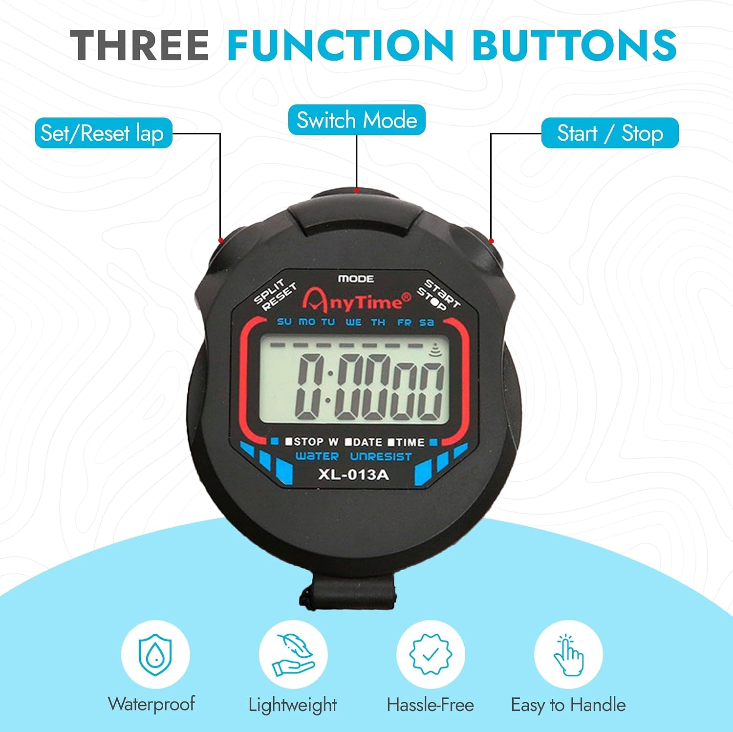 Detalle 2 de CREADY® Chronomètre Sport avec sifflet : timer numérique pour football, natation ou athlétisme