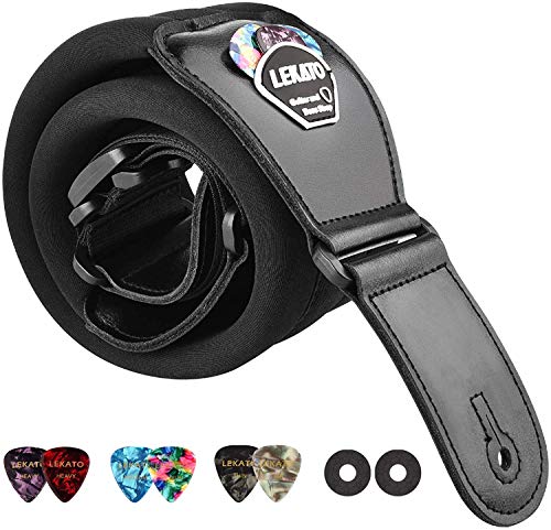 Imagen de LEKATO Comfortable Guitar Strap with Memory Foam - 3" Wide, 45"–55" Adjustable en OfertitasTOP