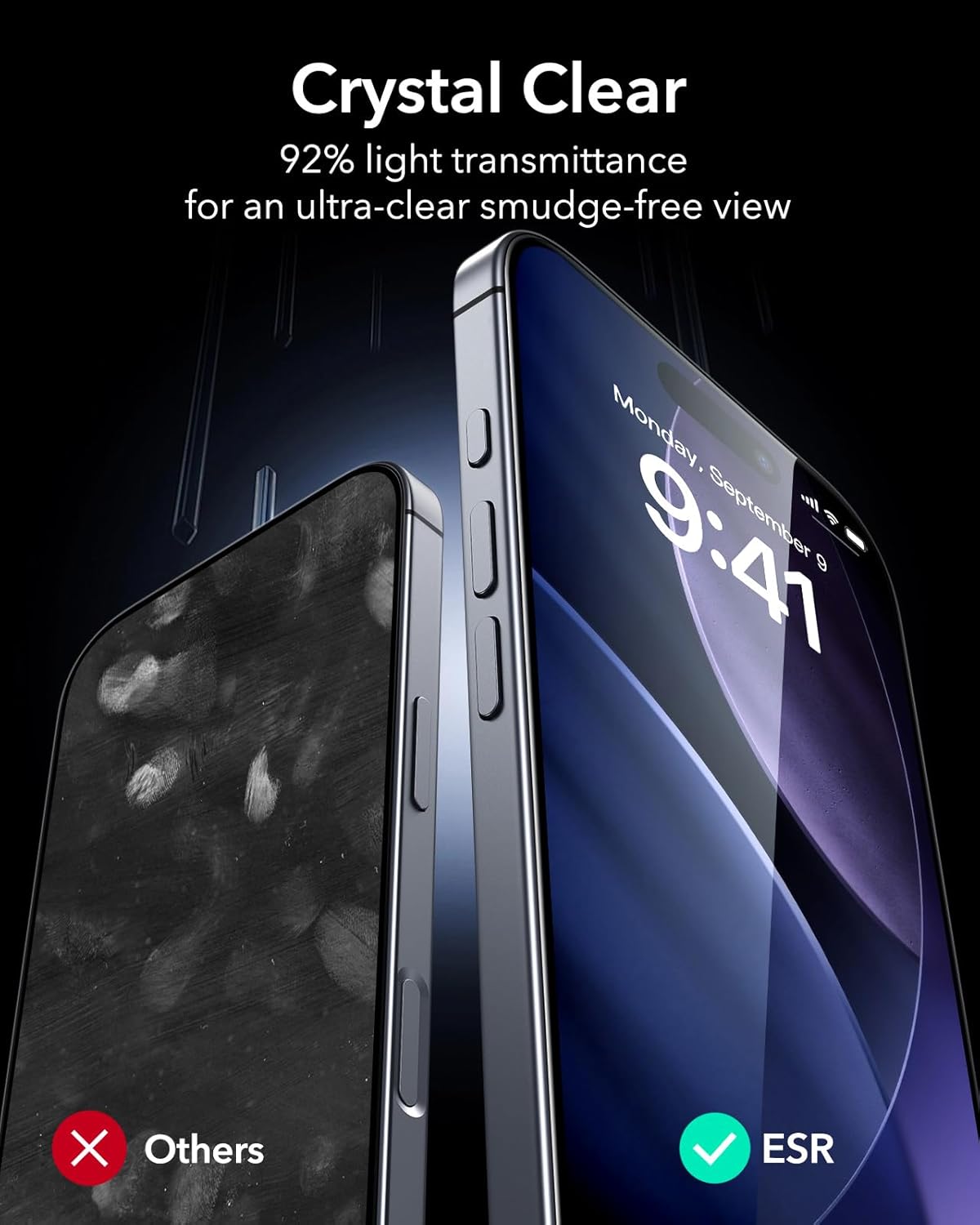 Thumbnail 5 de ESR 3 Pack Tempered Glass Screen Protector for iPhone 17 / iPhone 16 Pro (9H, HD clear, easy installation tool)
