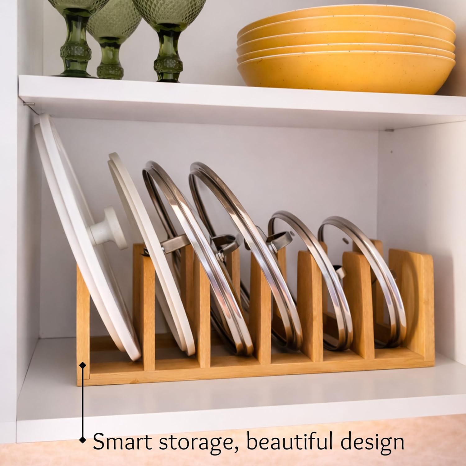 Detalle de PIPOREA Kitchen Cabinet Organizer in Bamboo