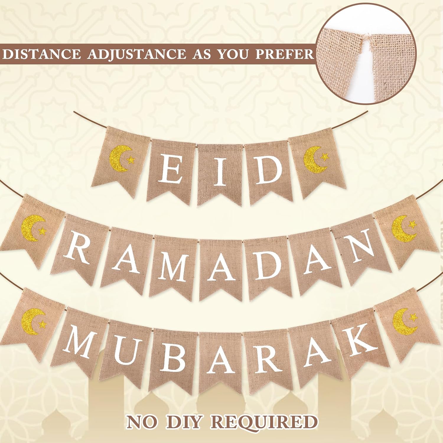 Thumbnail 2 de GADITIEK Ramadan Decorations 3 Pc Banner Set