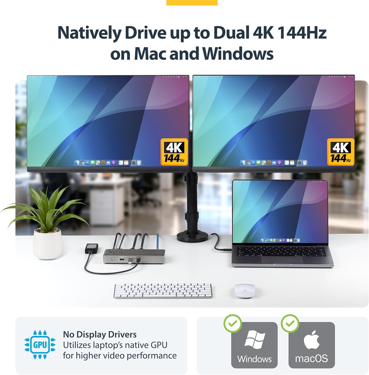 Detalle 2 de StarTech 208UE-USB4-DOCK USB4 Docking Station, dual 4K, 100W charging