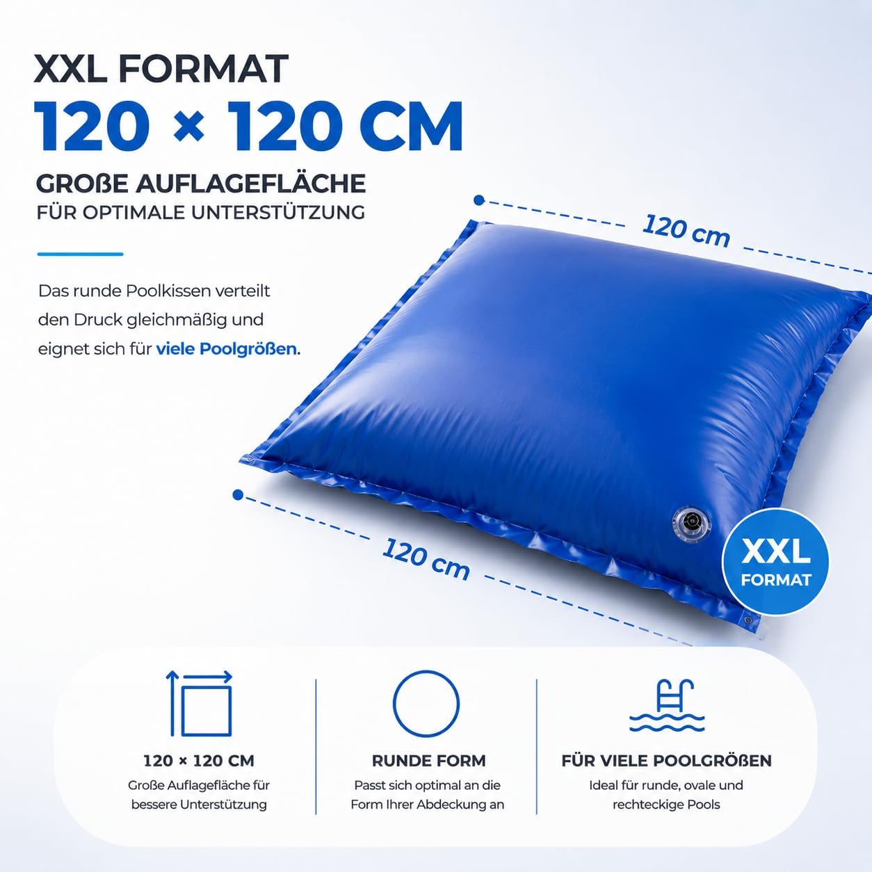 Detalle de TK Gruppe Timo Klingler Poolkissen – rund poolkudde 120 × 120 cm