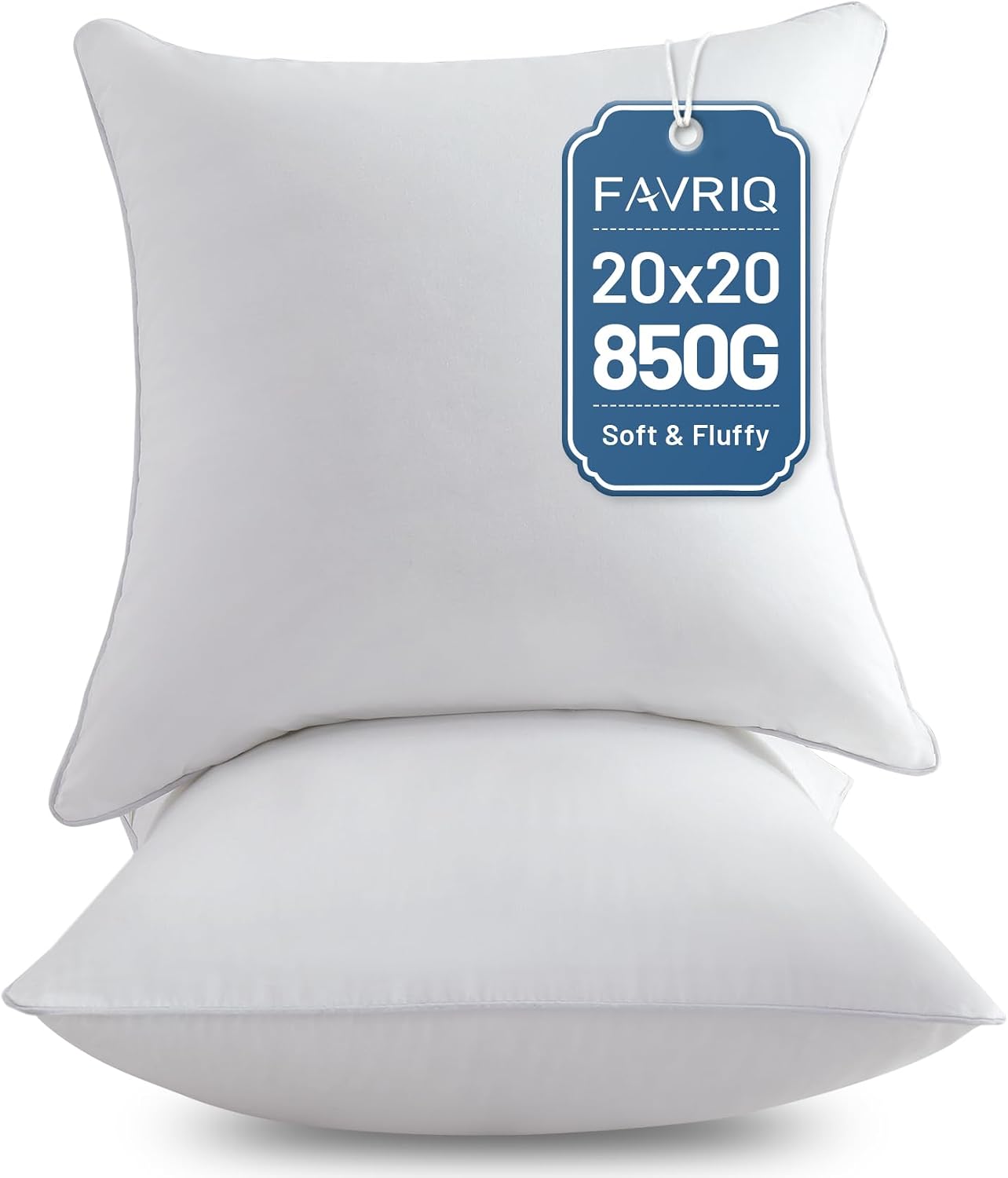 Detalle de FAVRIQ 20 x 20 Pillow Inserts, Set of 2, Cotton Covers, Polyester Fill
