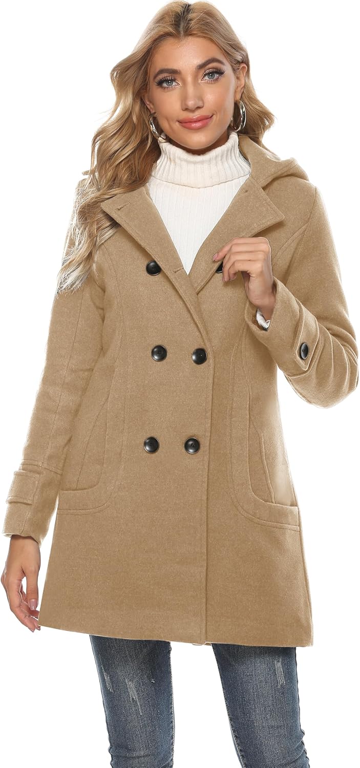 Detalle 2 de Tanming Wool Pea Coat with Hood