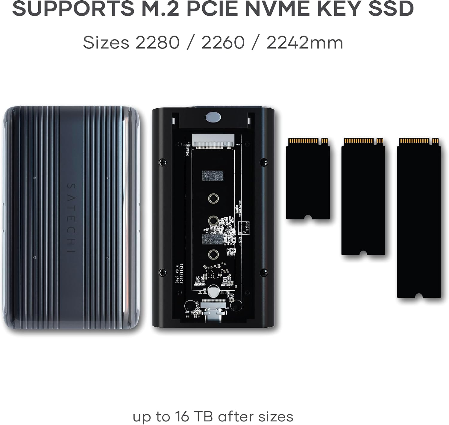 Detalle 2 de SATECHI Custodia SSD M.2 NVMe Pro USB4 40Gbps con dissipatore termico (compatibile 2280/2260/2242/2230, SSD non incluso)