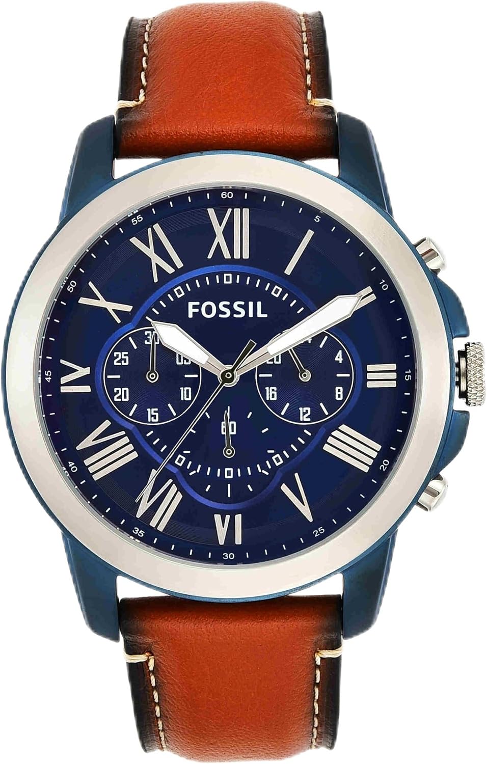 Detalle de Fossil Grant Uhr Für Herren – Quarz-Chronograph, 44 mm Gehäuse, Edelstahl- oder Lederband