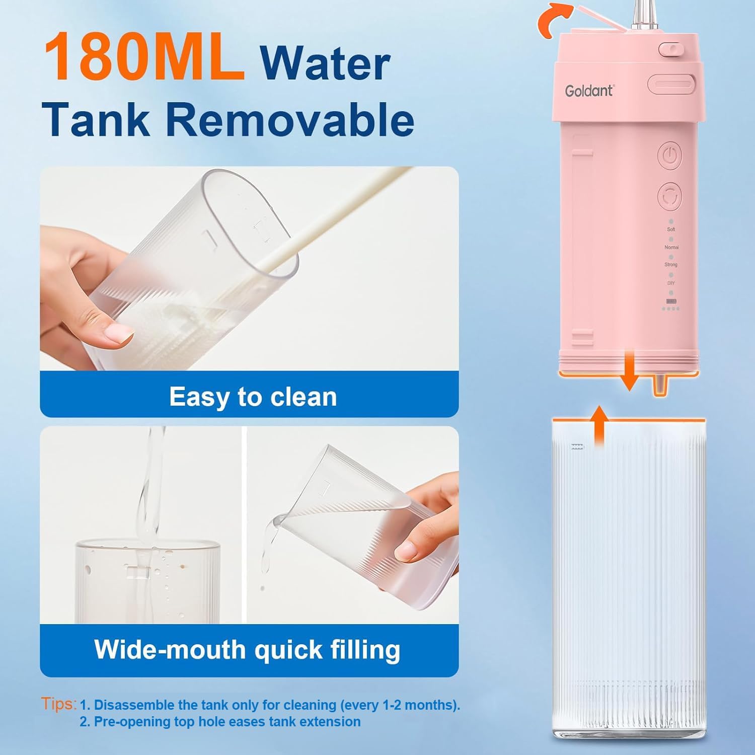 Thumbnail 6 de GOLDANT 2026 Portable Water Flosser for Teeth with 4 Modes and 4 Intensities