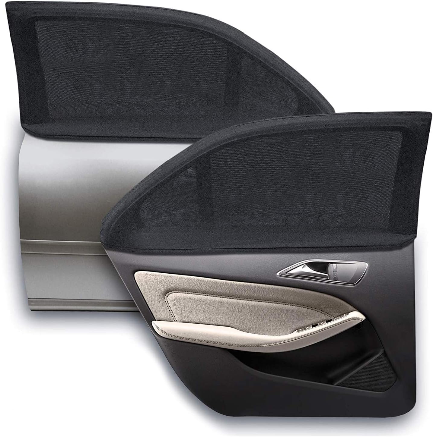 Detalle de Tendine Parasole Auto, 2 Pezzi - Protezione UV, Zanzare e Privacy per Finestrini Laterali (XL)