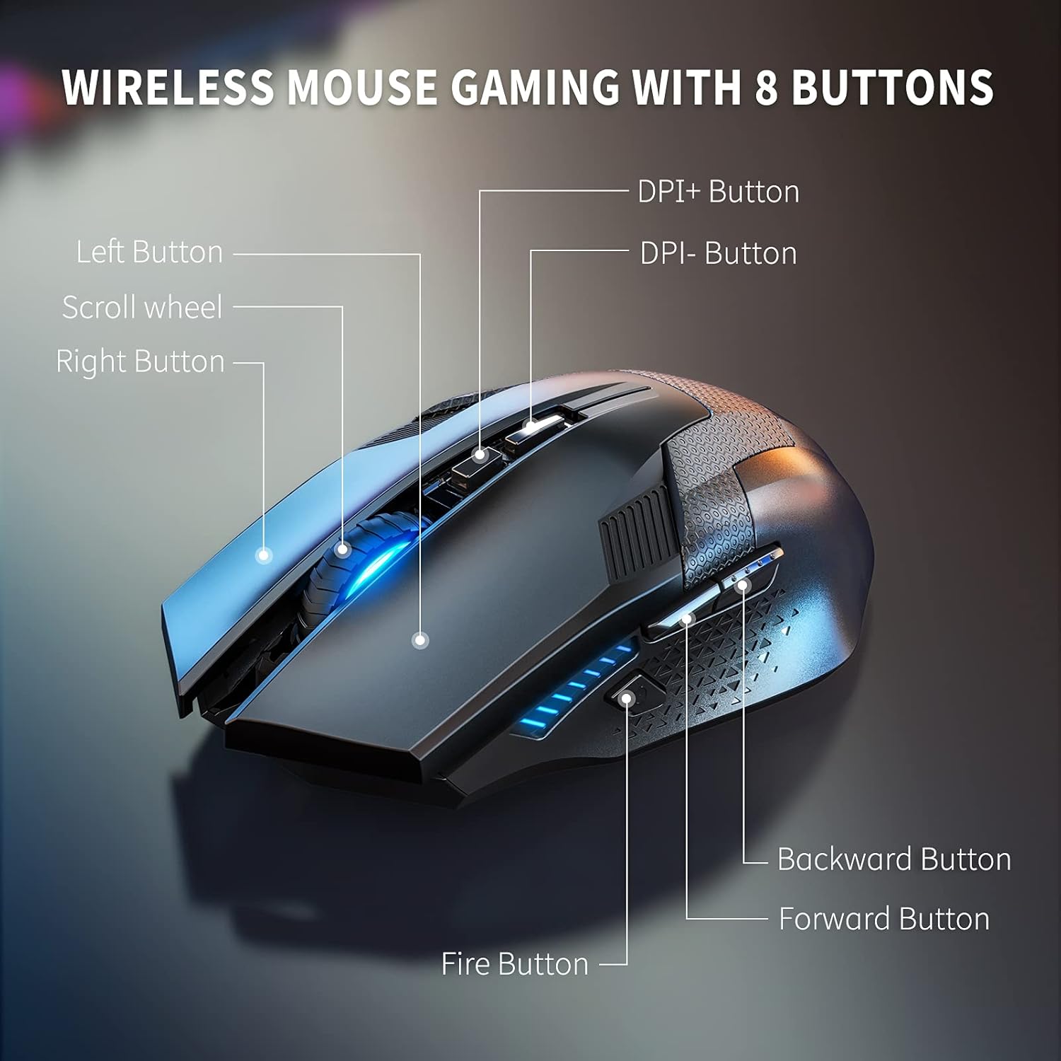 Thumbnail 4 de TECKNET Wireless Gaming Mouse 4800 DPI, 8 buttons