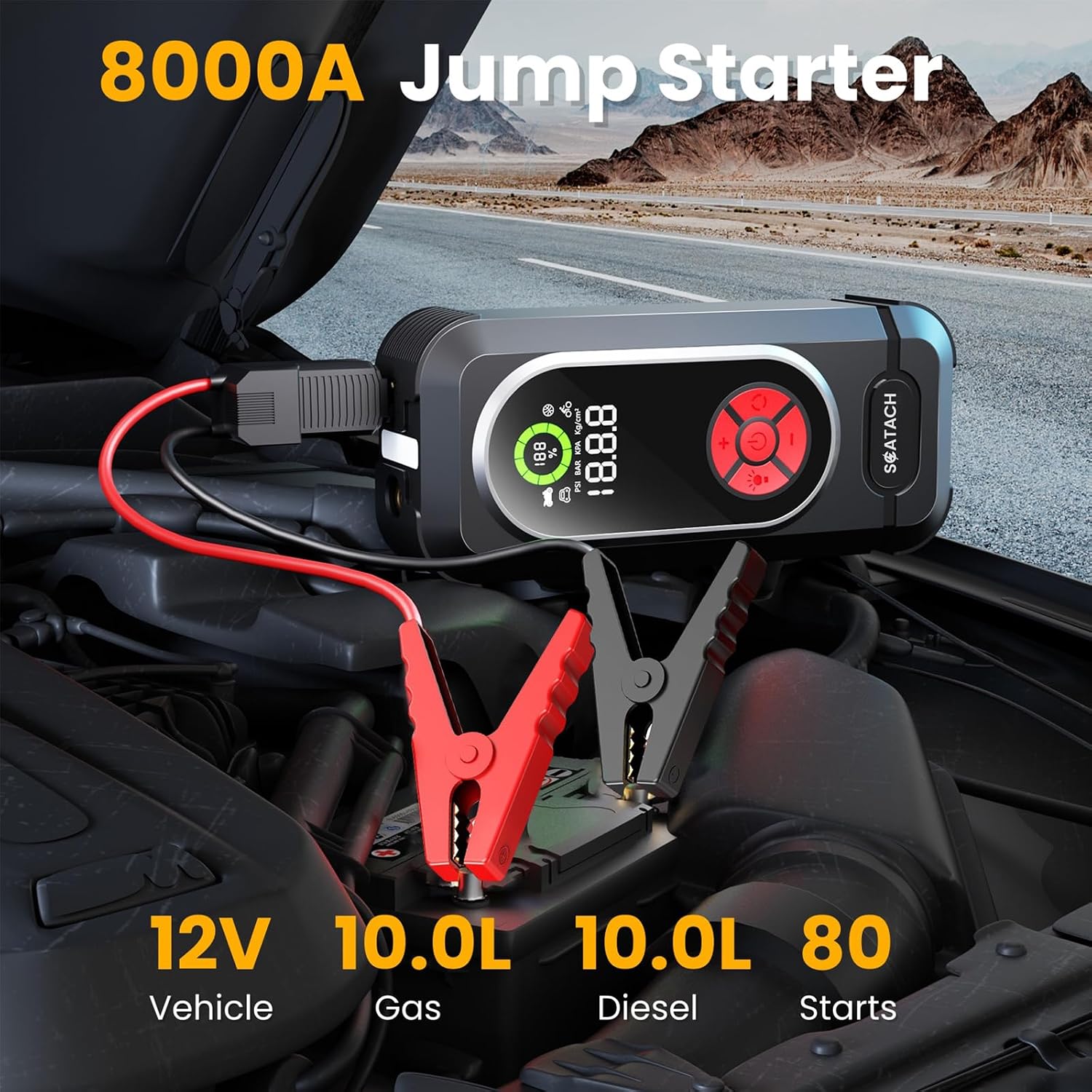 Detalle de Jump Starter with Air Compressor 150 PSI