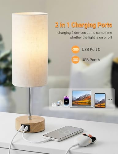 Thumbnail 2 de MILLUXXi Bedside Lamps with Dual USB Ports and Touch Control