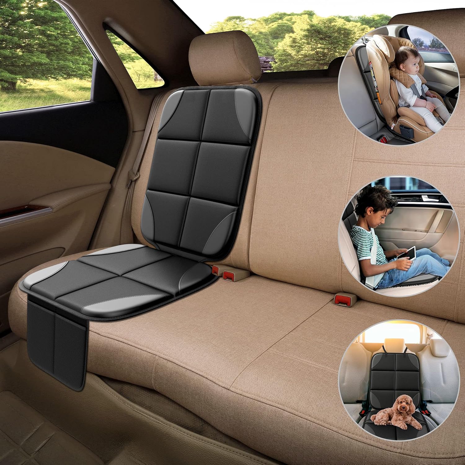 Thumbnail 2 de MHO+All Kindersitzunterlage – 2 Stück ISOFIX-kompatible Sitzunterlage für Textil- und Ledersitze