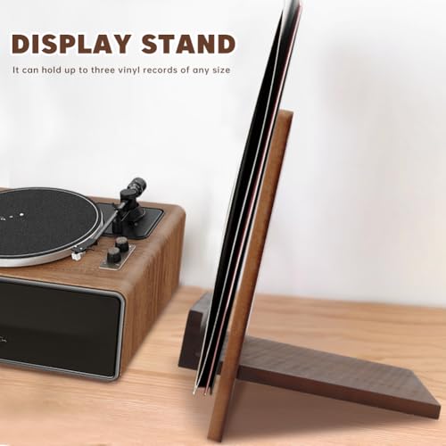 Thumbnail 7 de Klomveris Vinyl Record Stand: Classic Wood Albums Now Playing Display