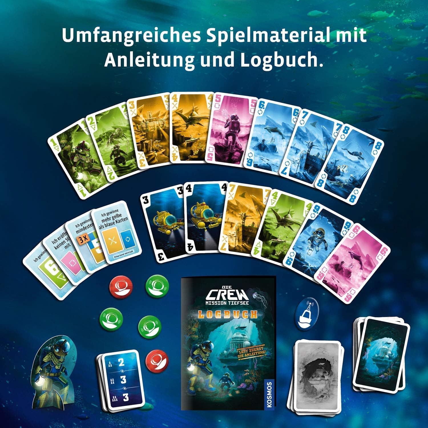 Detalle de Kosmos Die Crew – Mission Tiefsee (680596): kooperatives Kartenspiel für 3–5 Spieler