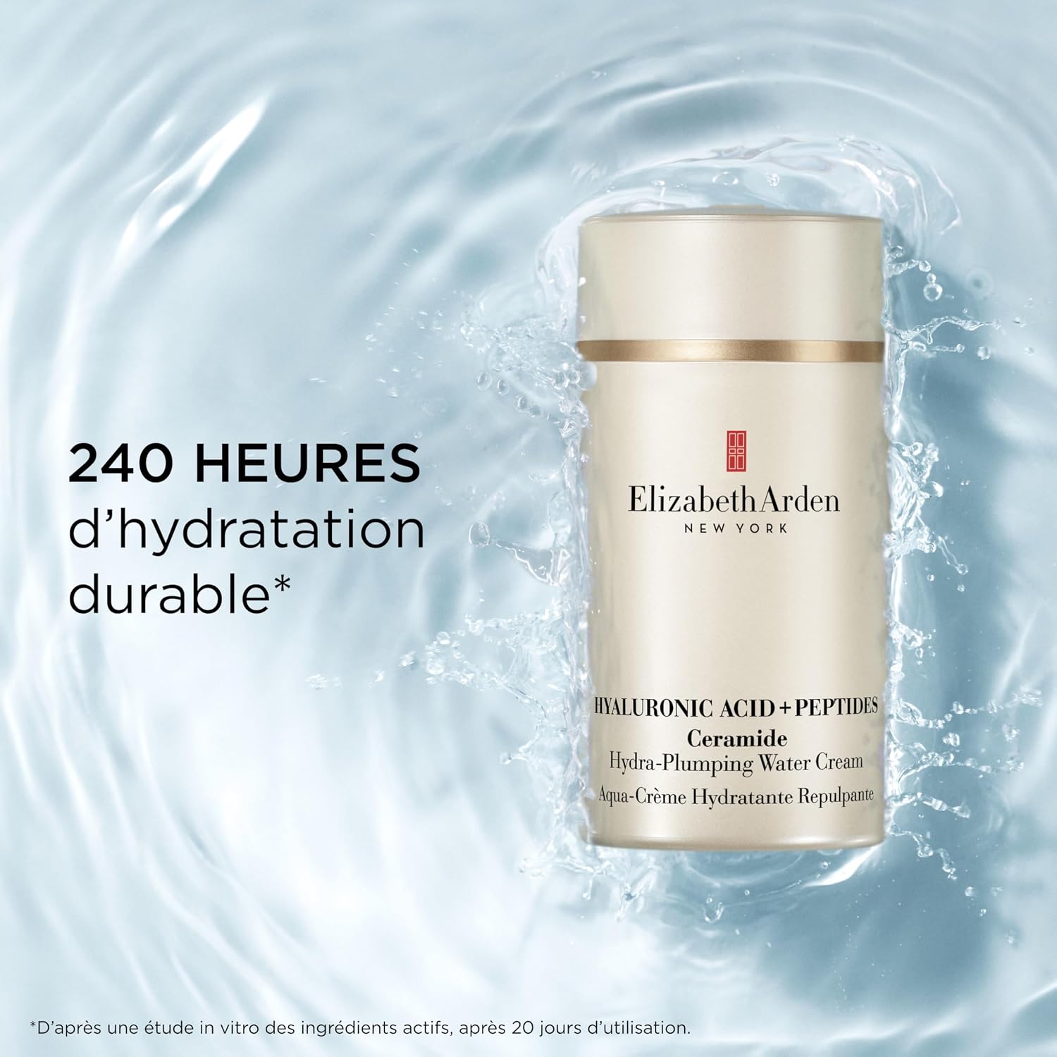 Detalle de Elizabeth Arden Crème Hydratante à l’Acide Hyaluronique + Peptides et Céramides – Hydratation légère pour tous types de peau