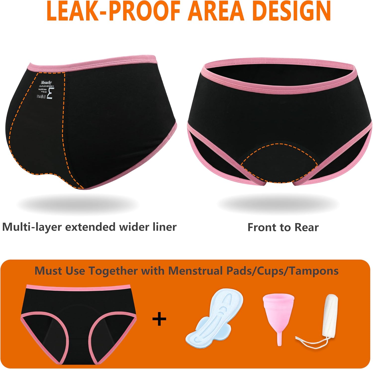 Detalle 2 de Mesachy Teen Period Underwear, Cotton