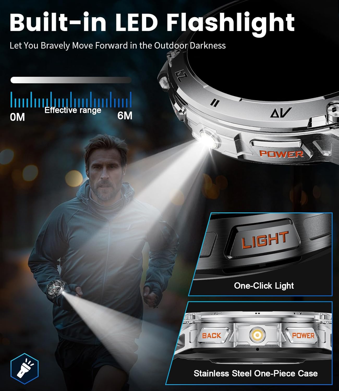 Thumbnail 1 de CHOOSETIME Montre connectée pour homme 1,43” AMOLED : appels Bluetooth, fréquence cardiaque et sommeil, IP68