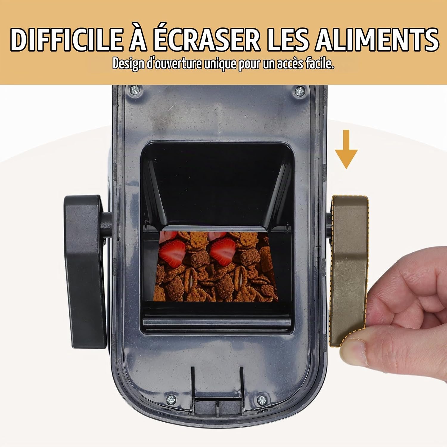 Detalle de Tokokimo graandispenser voor ontbijtgranen, snoep en noten, zwart