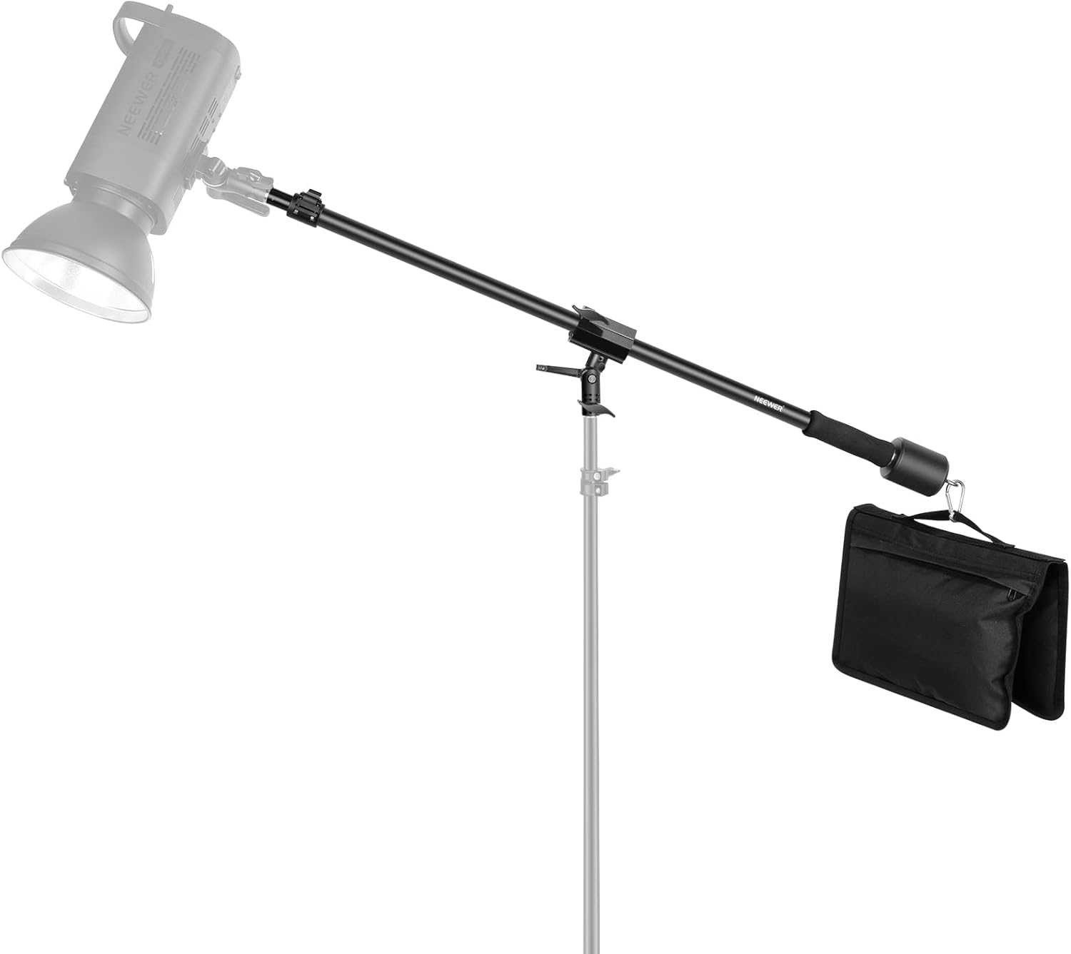 NEEWER perche pour trépied 89 à 155 cm avec contrepoids 1,5 kg et sac de sable, vis 1/4 compatible softbox et flash