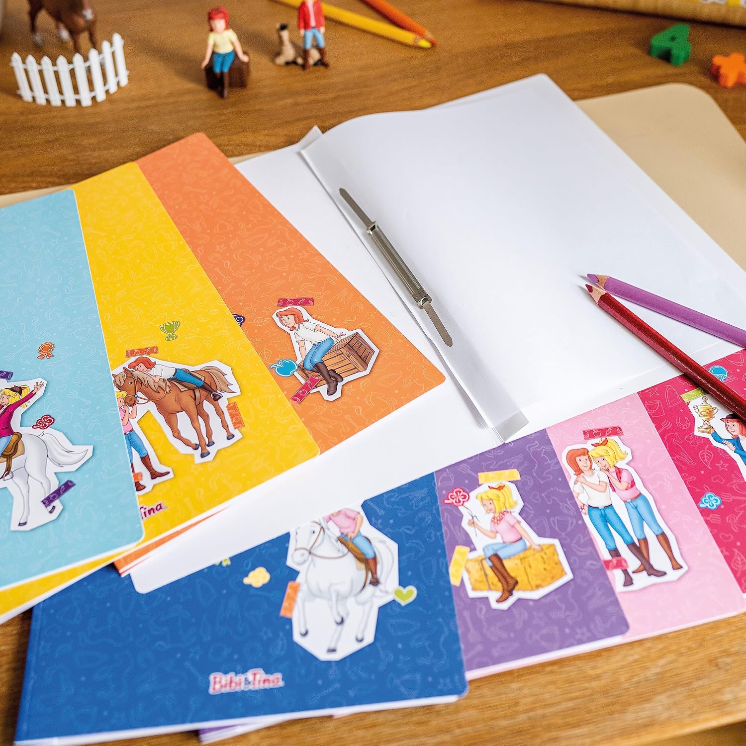 Detalle 2 de Papierdrachen Schnellhefter aus Karton DIN A4 – Bibi & Tina Set 4 (8 Stück, 350 g/m²)