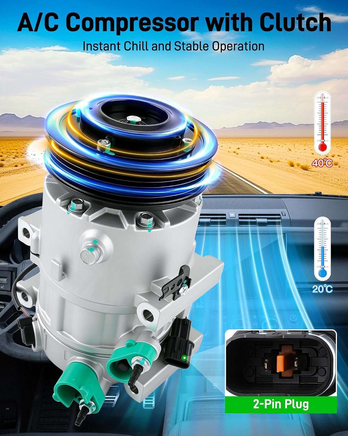 Detalle de AC Compressor VS16