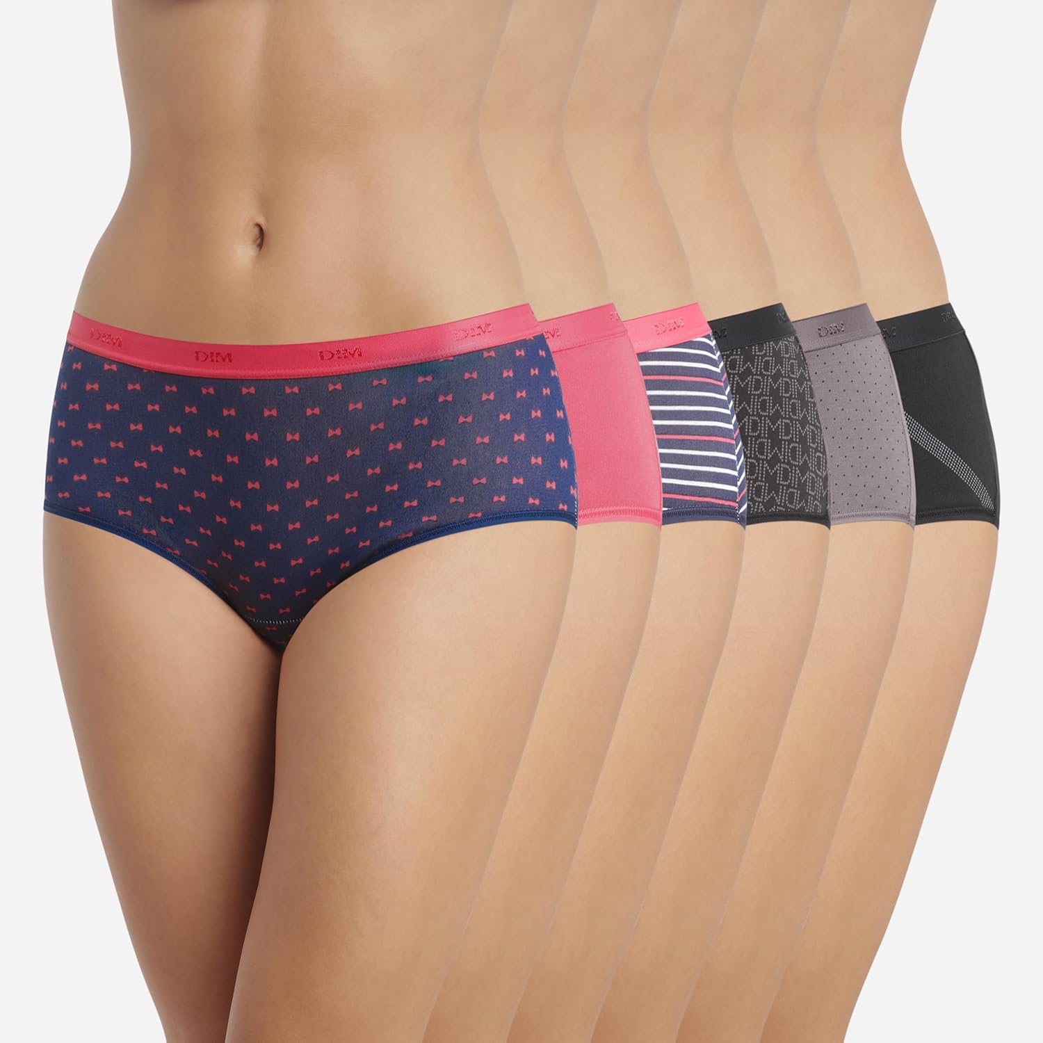 Thumbnail 1 de DIM Boxer Femme Les Pockets Coton Stretch Colorés x6 — Pack de 6 boxers coton stretch DIM