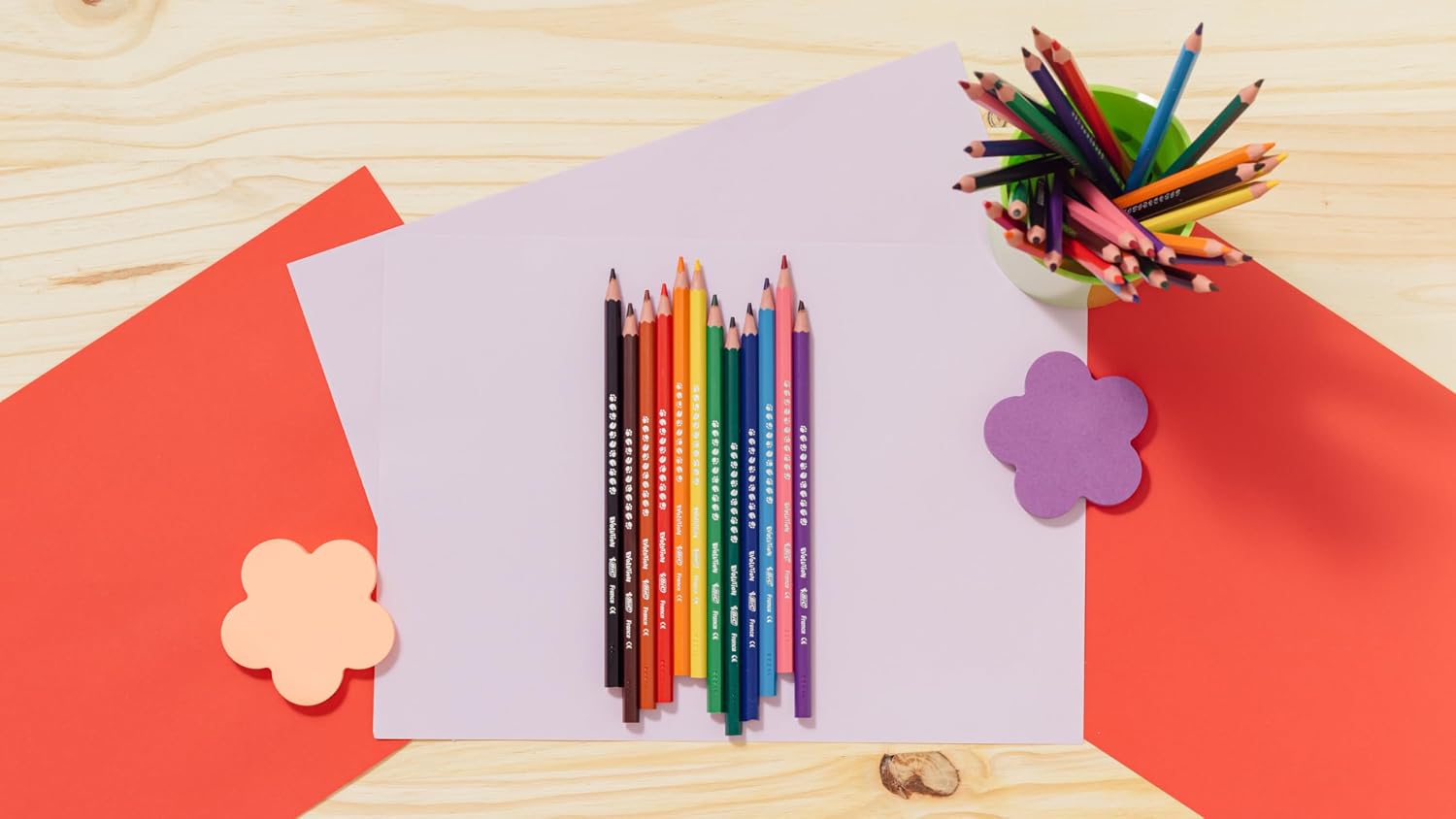 Detalle de BIC Kids Evolution ECOlutions – Crayons de couleur éco-responsables, lot de 2 etuis (18 couleurs chacune)