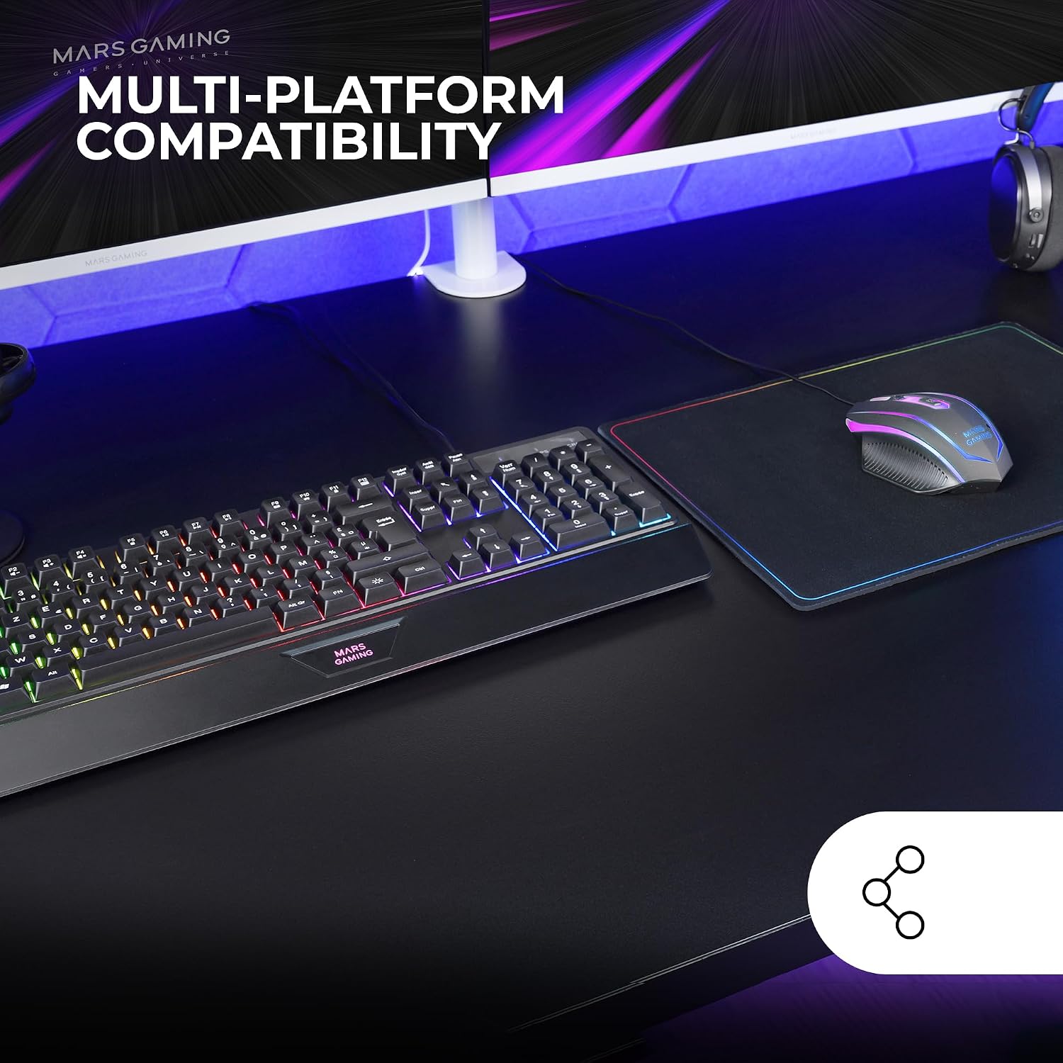 Thumbnail 4 de Mars Gaming MCP124 🎮 Combo Gaming Teclado, Ratón y Alfombrilla 3en1