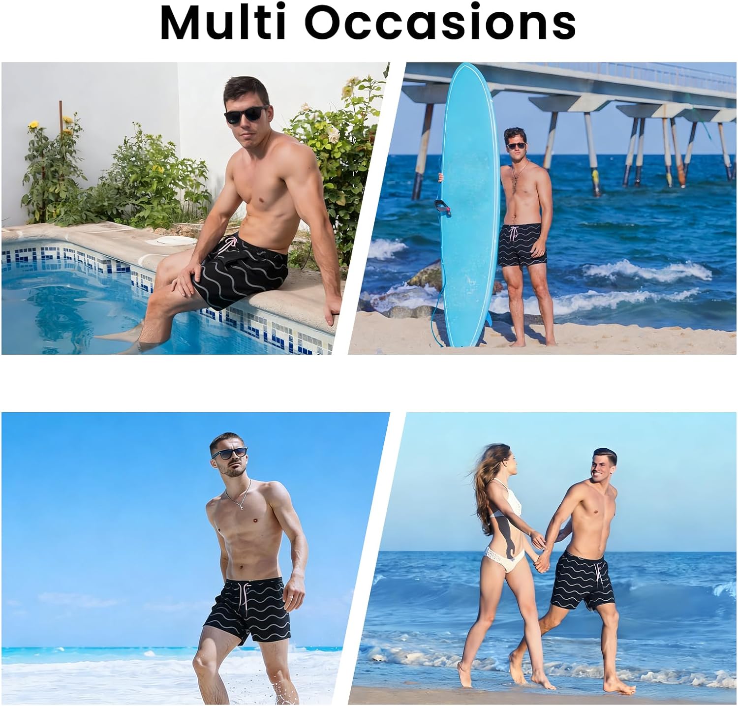 Thumbnail 5 de KIVONERA 5" Men's Swim Shorts & Trunks with Compression Liner and Zip Pockets
