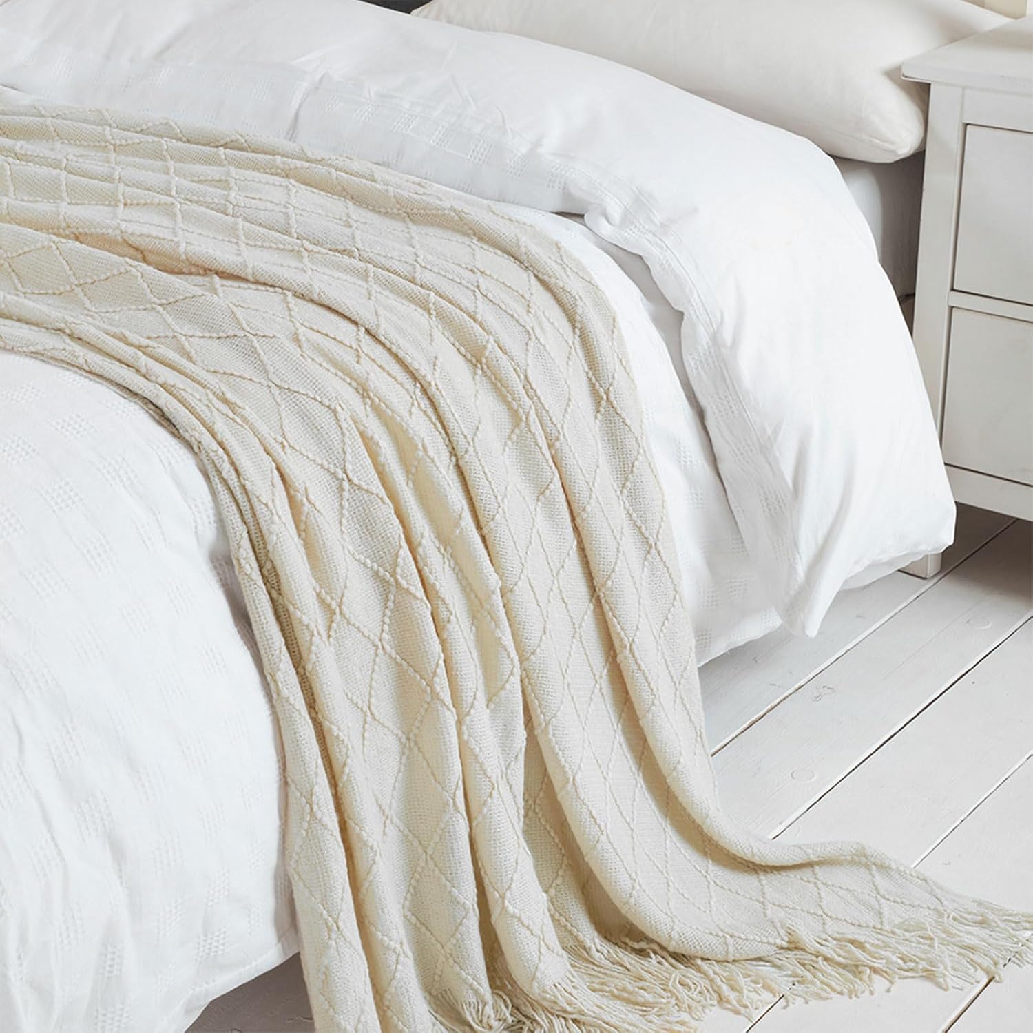 Thumbnail 5 de BOURINA Beige Throw Blanket 50x60 Inches knit blanket 🛋