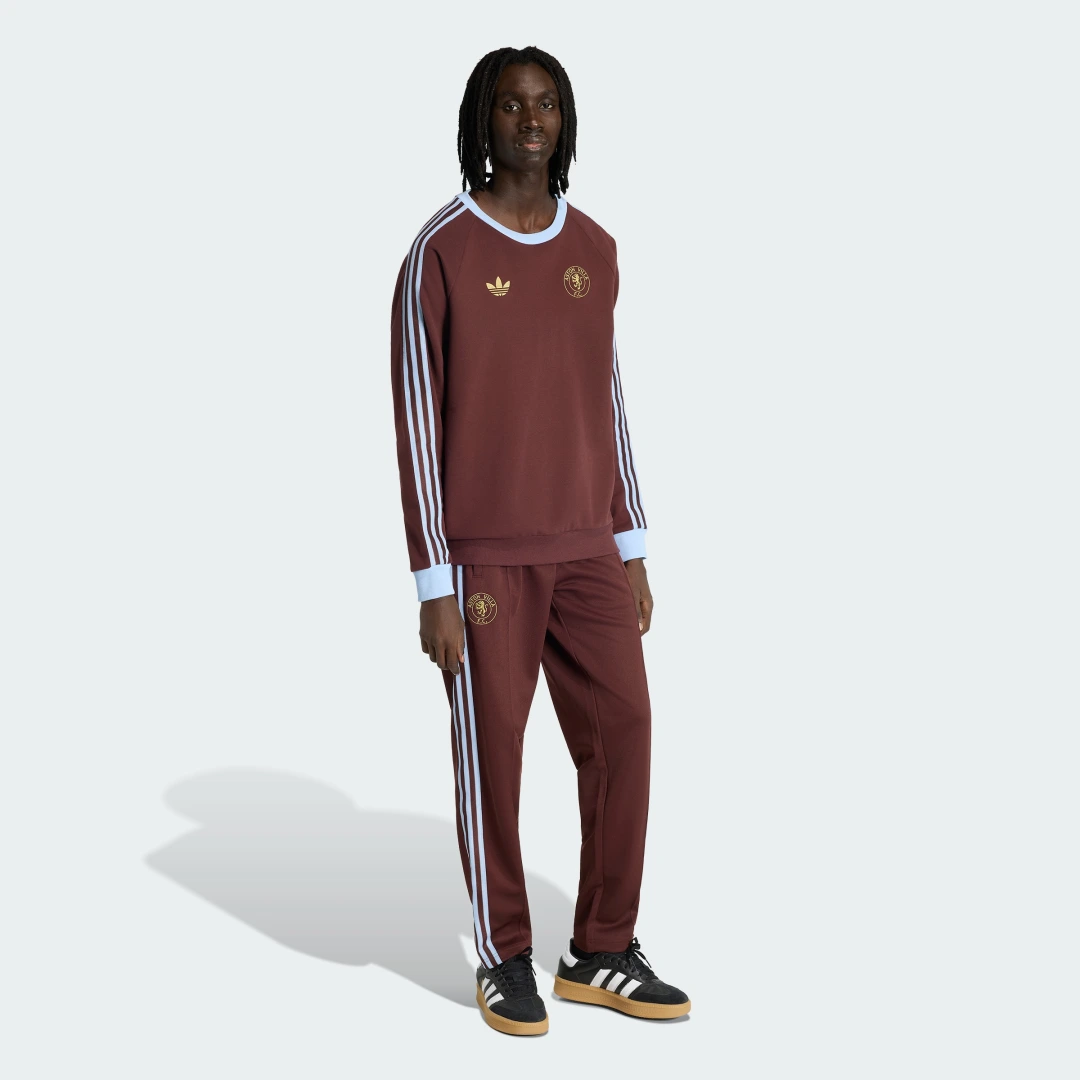 Detalle de Sudadera de cuello redondo Aston Villa FC Originals de Adidas – Marrón
