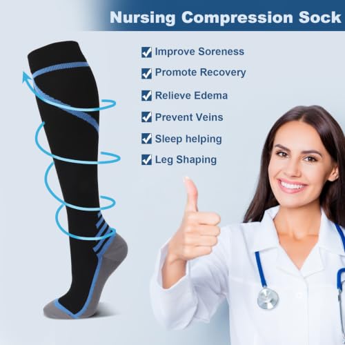 Thumbnail 6 de DRESHOW – 4 paires de chaussettes de compression multicolores pour le sport et le voyage
