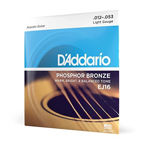 Detalle de D'Addario EJ16 Phosphor Bronze Acoustic Guitar Strings, Light 12-53 Set