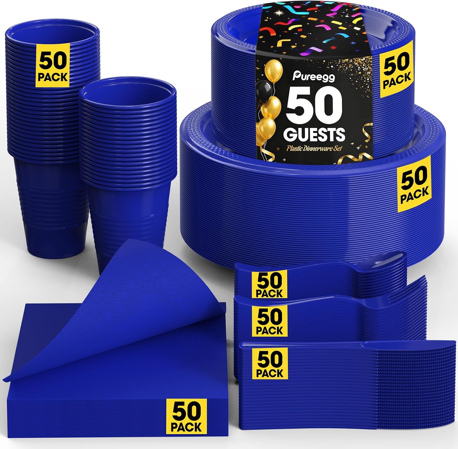 Detalle de Pureegg Plastic Dinnerware Set, 350 Pieces