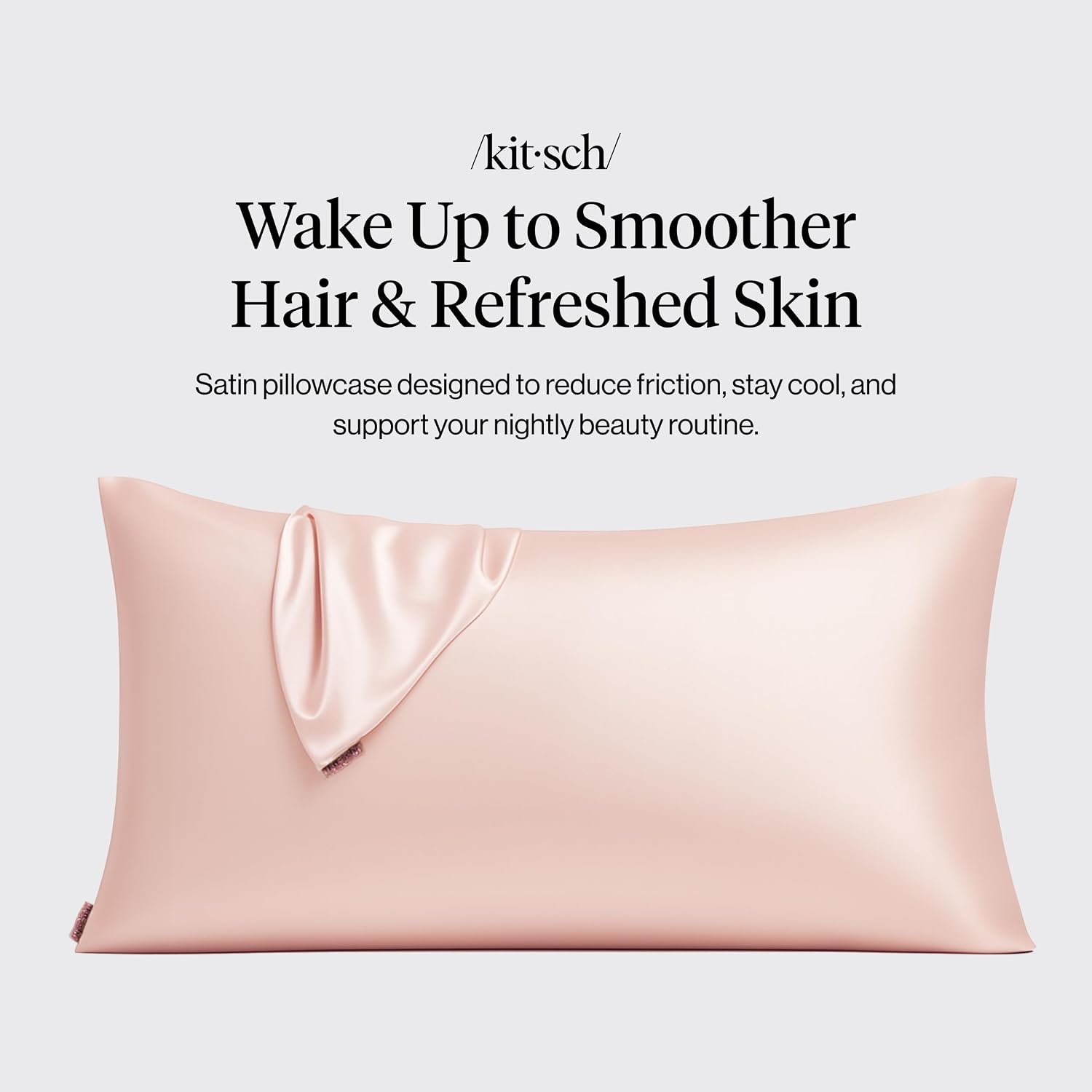Detalle 2 de Kitsch 62293 King Satin Pillowcase with Zipper, Blush