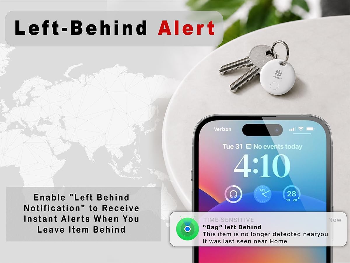 Thumbnail 4 de HH-Tech Smart Tag (Pack-2 Black+White) for Apple Find My: Key Finder & Tracker
