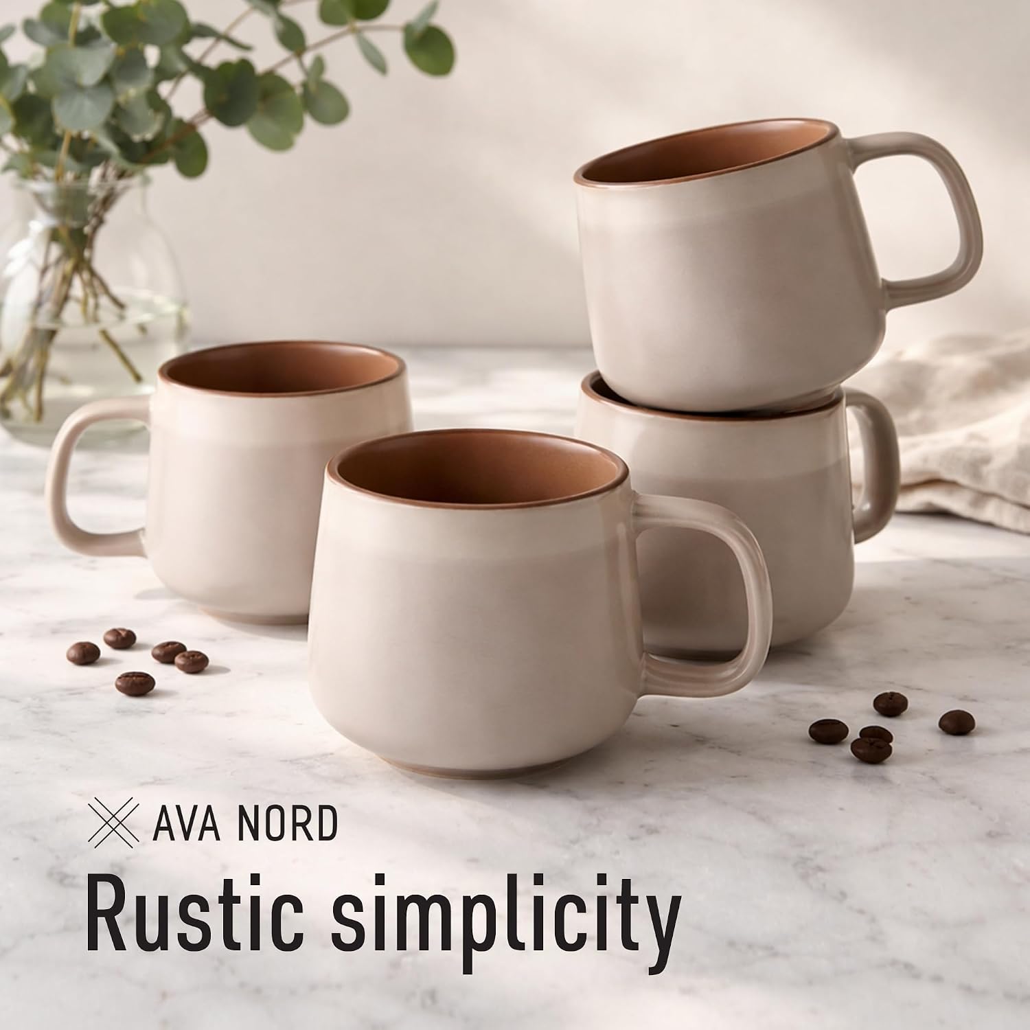 Thumbnail 6 de Ava Nord Stoneware Coffee Mugs 12 oz