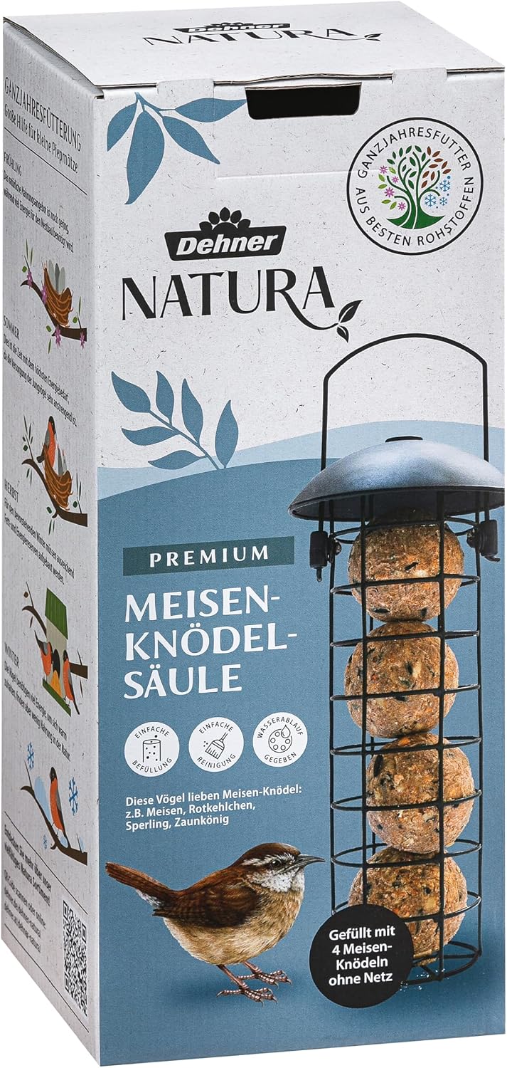 Detalle de Dehner Natura Premium Meisenknödelsäule 4 Stück 🐦