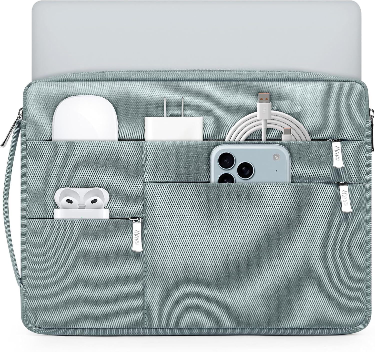 Detalle de HYZUO 17-17,3 Zoll Laptop Hülle Tasche – 360° Schutz, 3 Fronttaschen, Blau