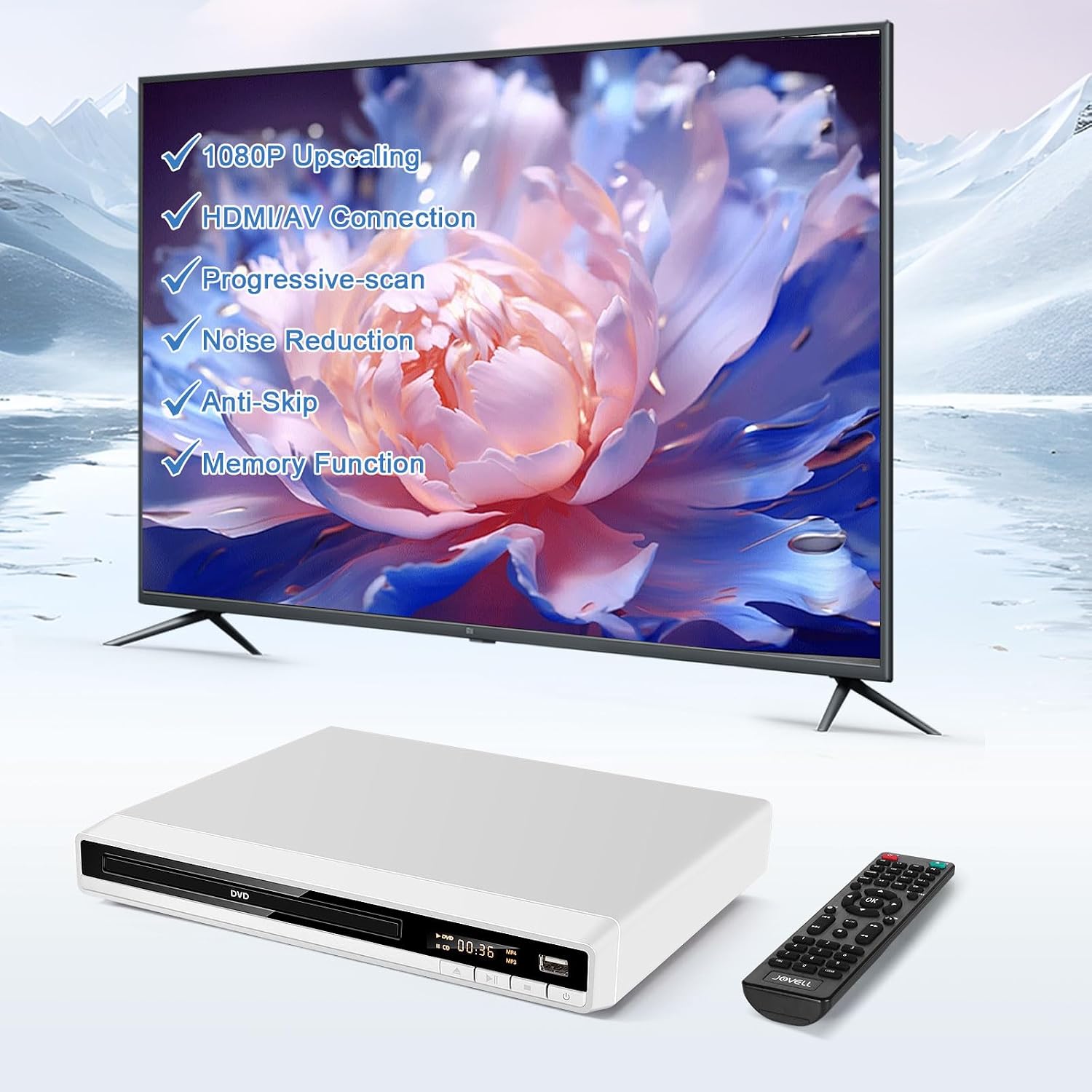 Detalle 2 de Region‑free DVD Player for TV 1080p HD