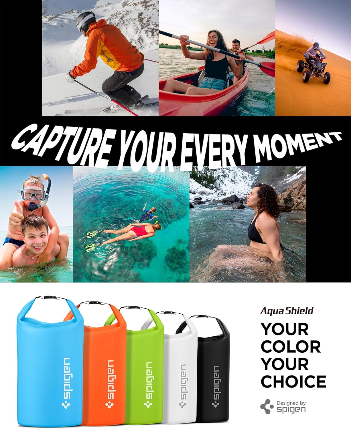 Thumbnail 6 de Spigen Aqua Shield wasserdichte Dry Bag 30L – Trockene Ausrüstung für Strand, Schwimmen, Camping & Kajak