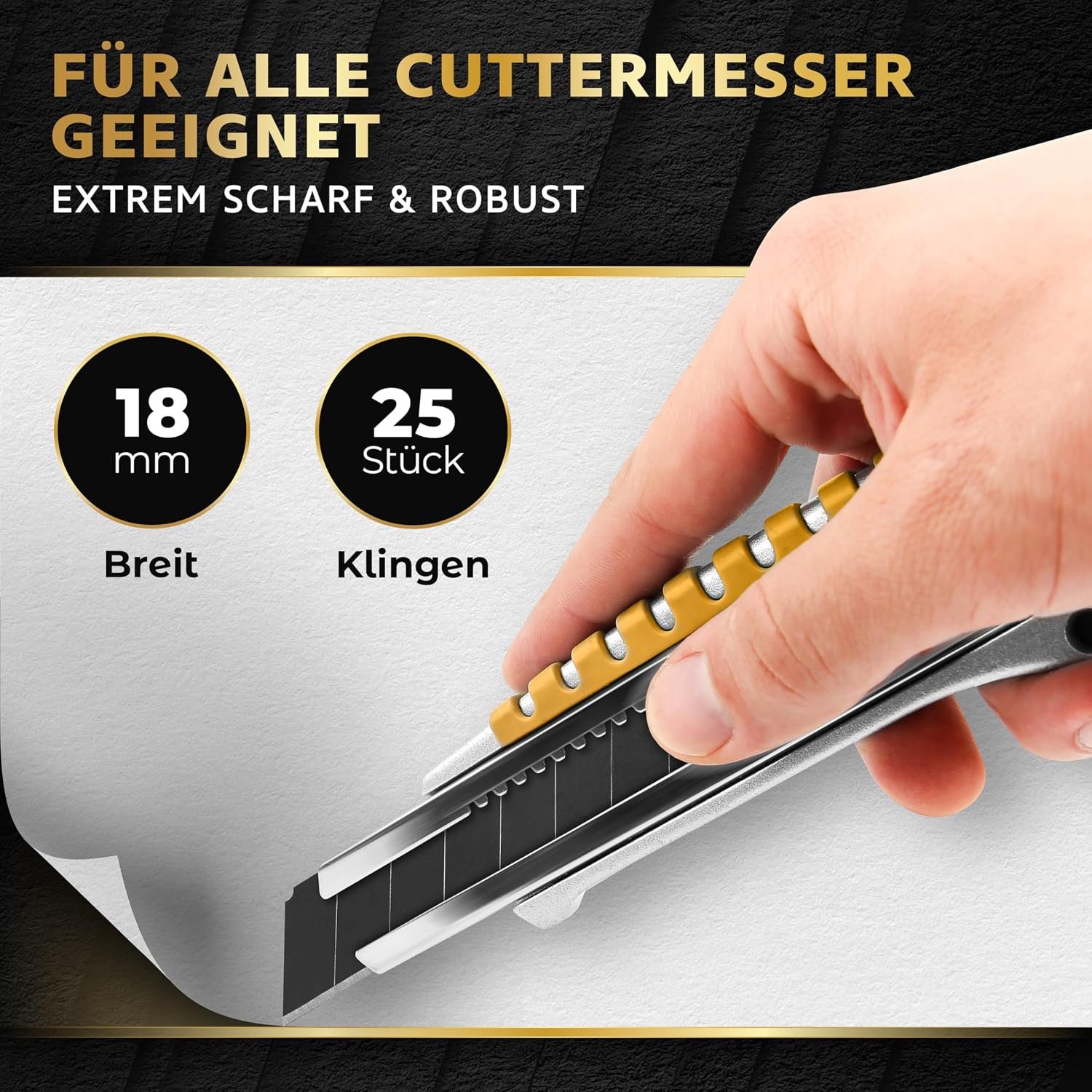 Thumbnail 1 de KRAFTFELS 25x Profi Cuttermesser Klingen 18mm