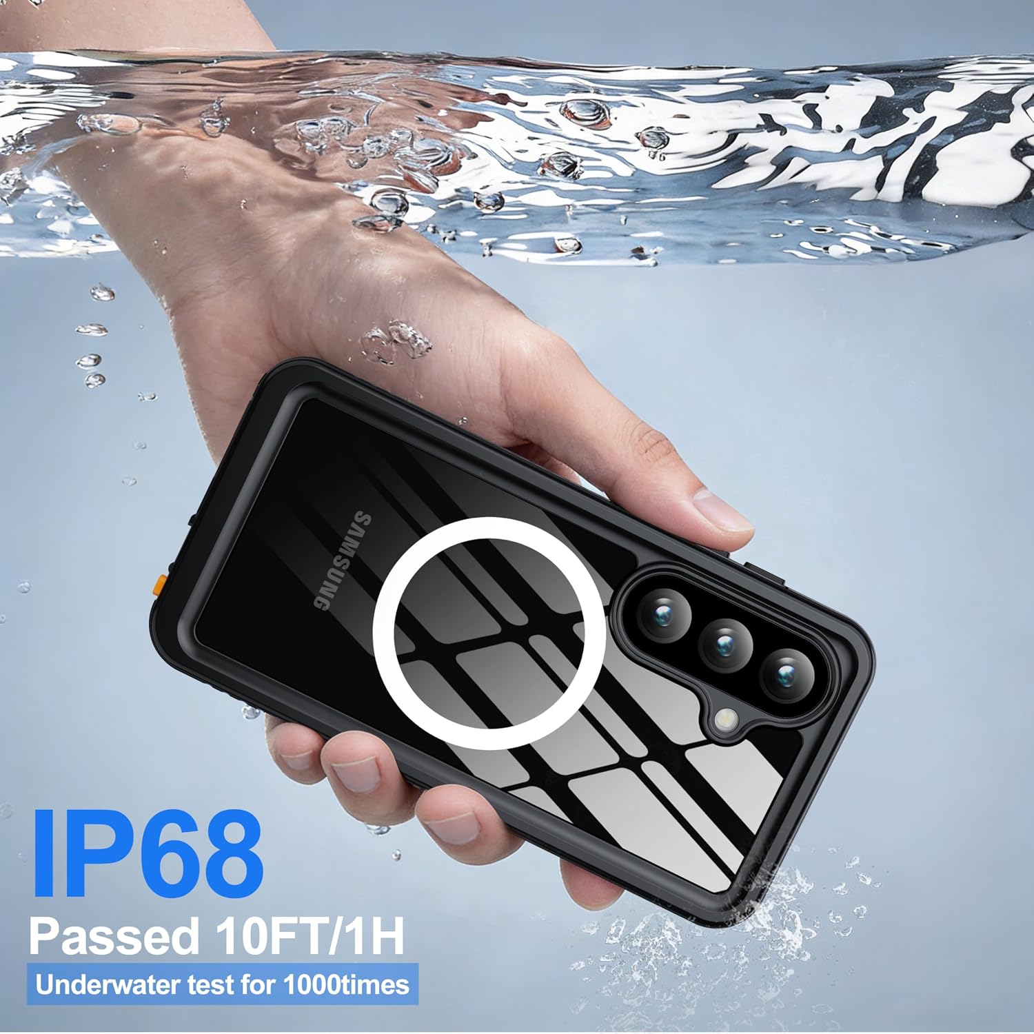 Detalle de ANTSHARE for Samsung Galaxy S26 Case – Waterproof, Built-in Lens & Screen Protector, MagSafe Compatible