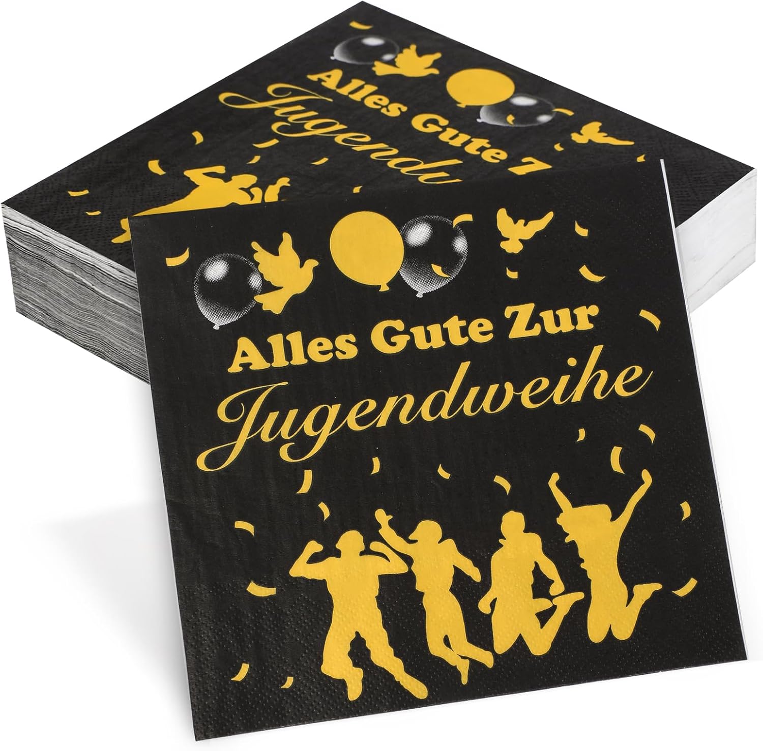 Thumbnail 4 de Seutgjie 50 Stück Servietten 30. Geburtstag – Schwarz Gold Dekor, 1996–2026