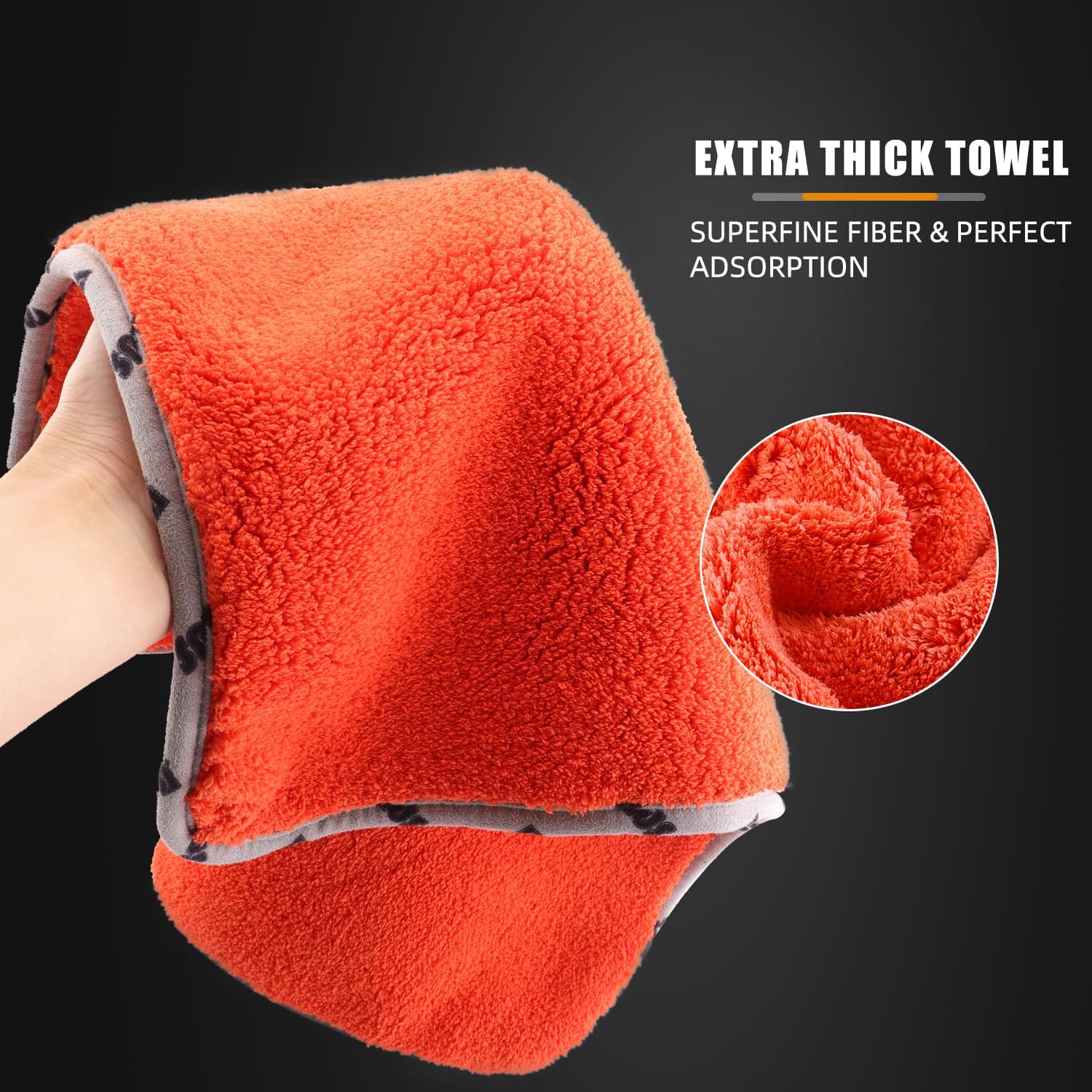 Detalle 2 de SPTA 16" 1200gsm Microfiber Car Towels, 3-Pack