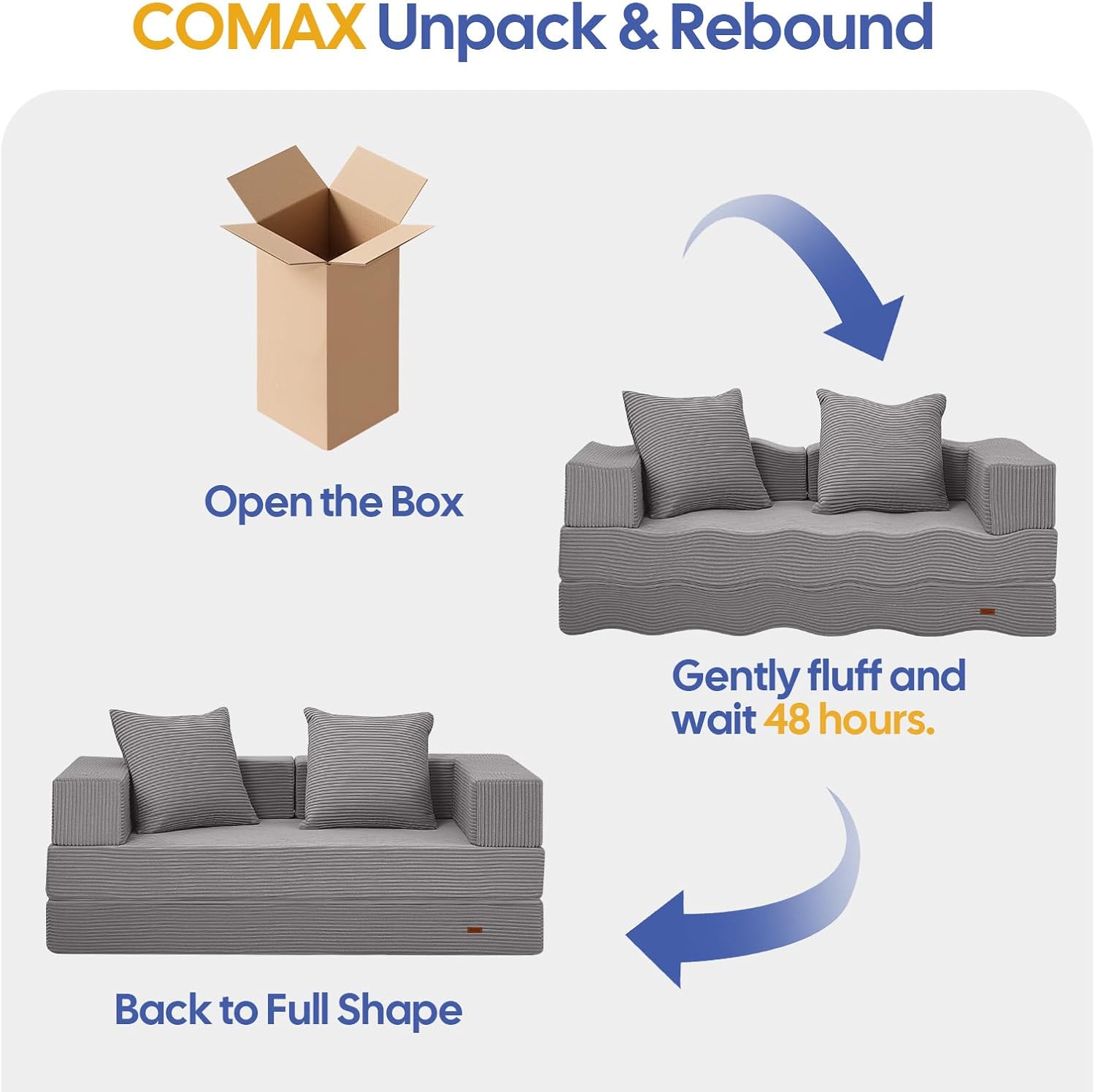 Thumbnail 5 de COMAX 4-in-1 Futon Sofa Bed: Space-Saving Convertible Couch for Small Living Spaces